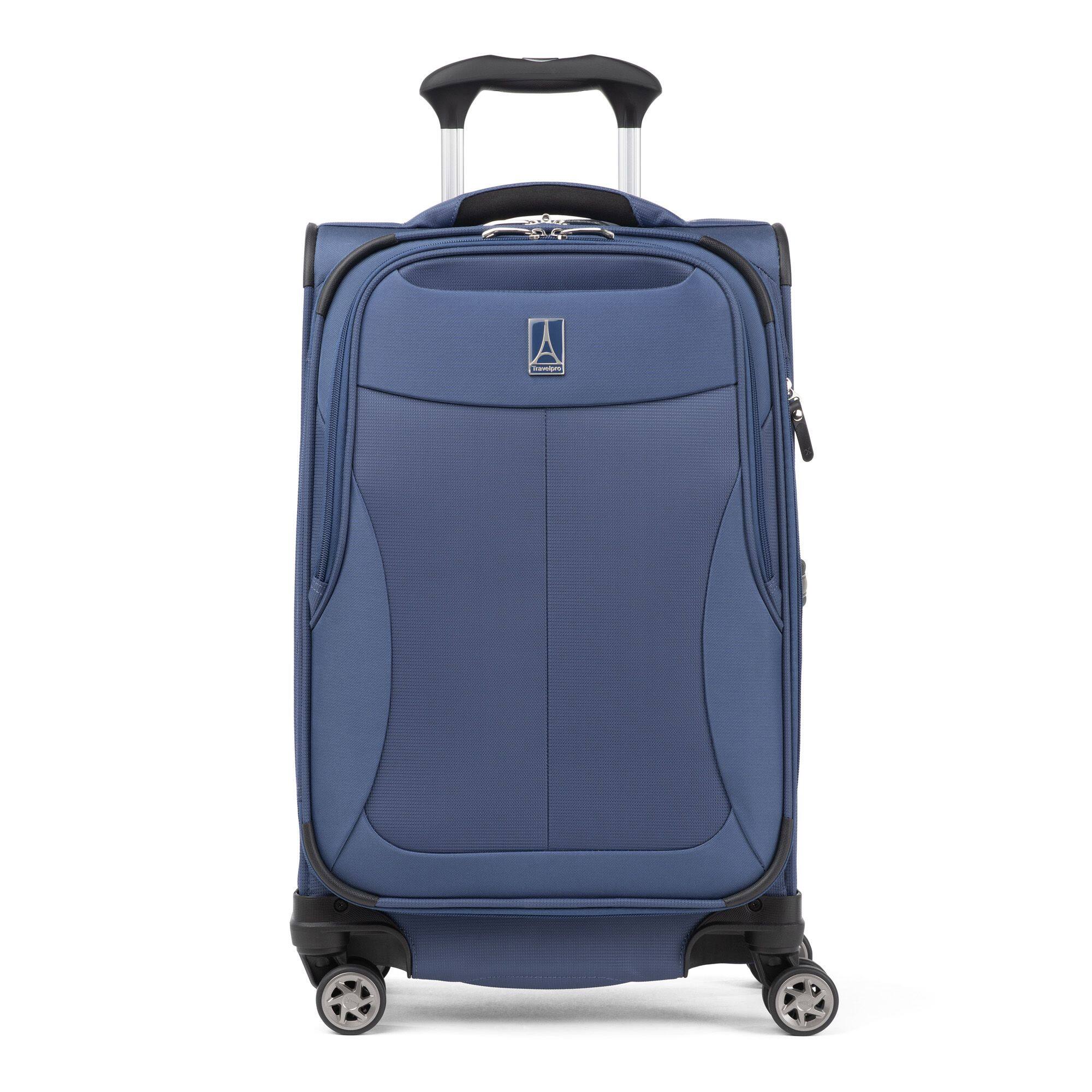 Left. Travelpro - Walkabout 6 Compact Softside 20" Carry On Spinner Luggage - Ocean Blue.