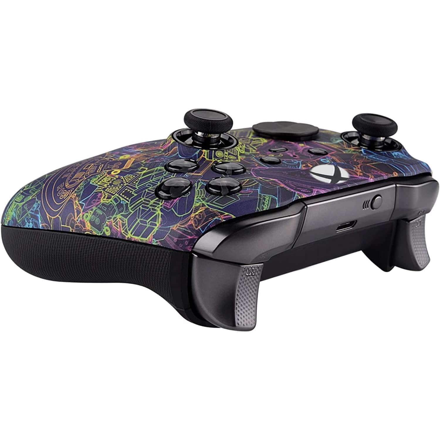 Back. Custom Controllerzz - Custom Elite Series 2 Wireless Controller for Xbox Series X, Xbox Series S, Xbox One - Colorful Robot.