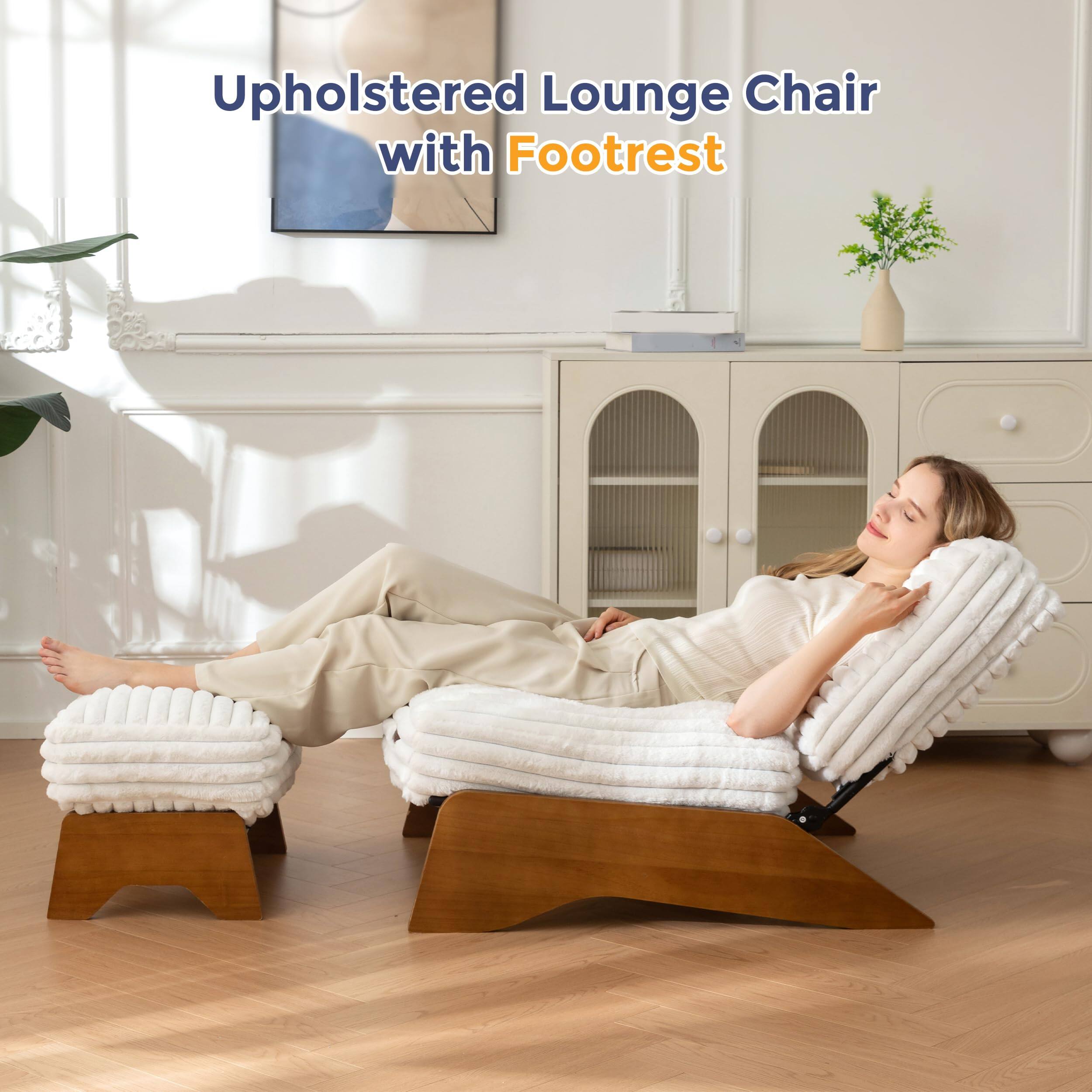 Upholstered Lounge Chair with Footrest