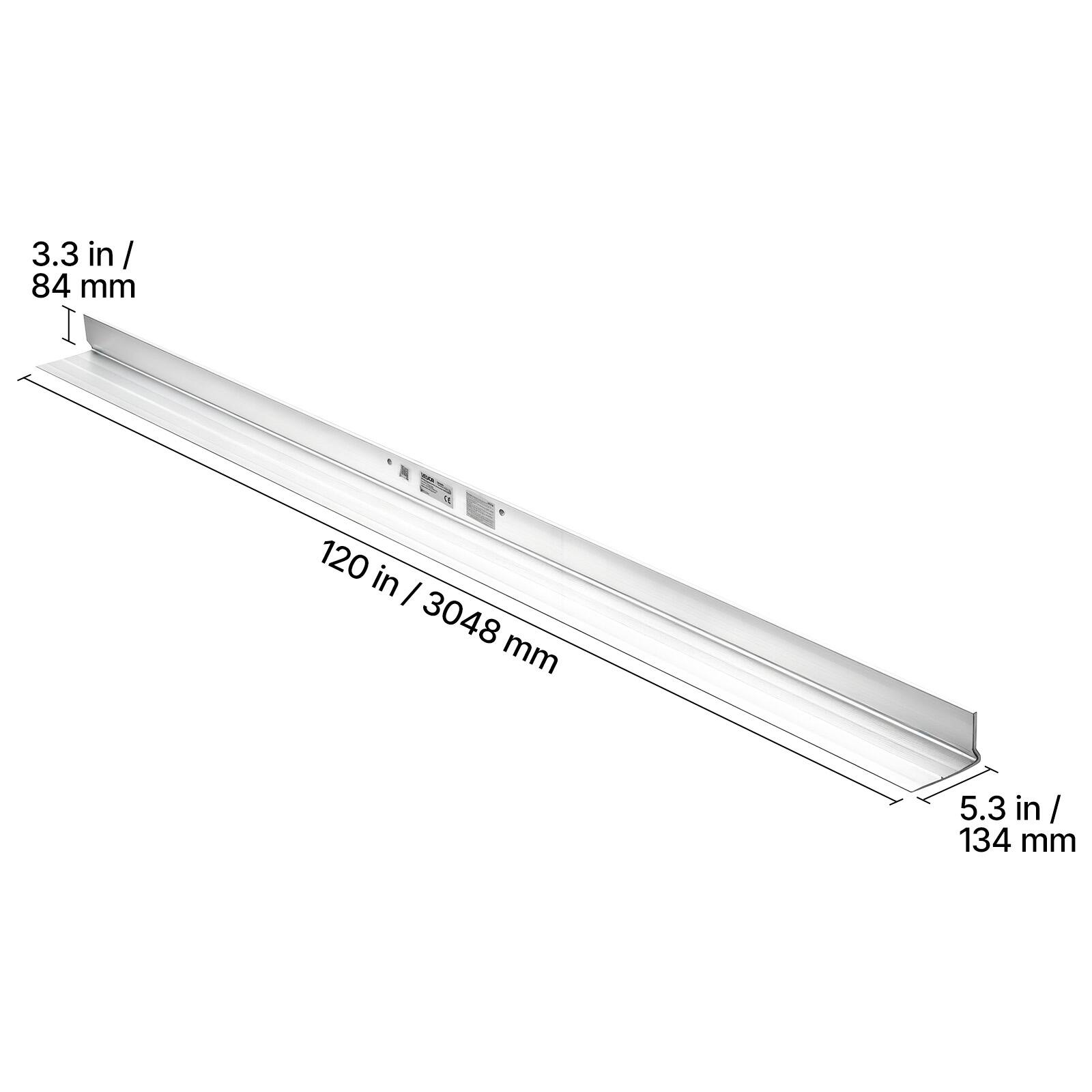 3.3 in / 84 mm  
120 in / 3048 mm  
5.3 in / 134 mm