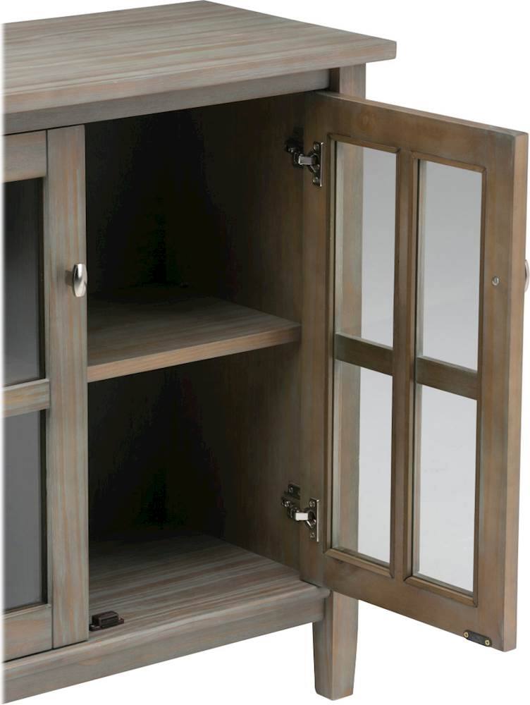 Alt View 13. Simpli Home - Warm Shaker SOLID WOOD 32 inch Wide Transitional Low Storage Cabinet in Distressed Grey - Distressed Grey.