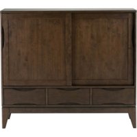 Simpli Home - Harper Mid Century Modern Medium Storage Cabinet - Walnut Brown - Front_Zoom