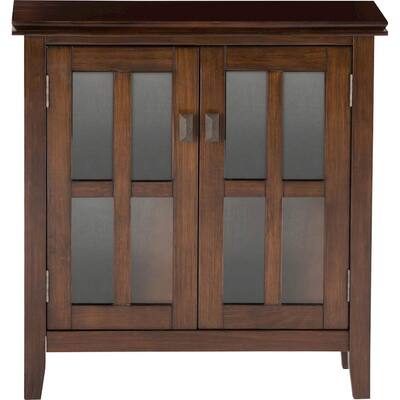 Simpli Home - Artisan Contemporary Low Storage Cabinet - Medium Auburn Brown