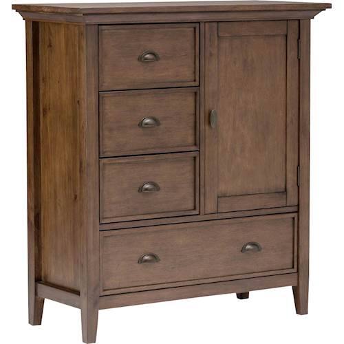 Angle. Simpli Home - Redmond SOLID WOOD 39 inch Wide Transitional Medium Storage Cabinet in Rustic Natural Aged Brown - Rustic Natural Aged Brown.
