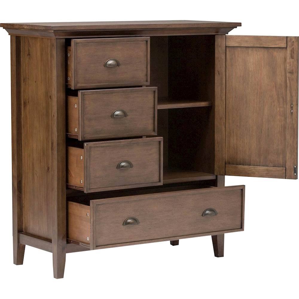 Alt View 11. Simpli Home - Redmond SOLID WOOD 39 inch Wide Transitional Medium Storage Cabinet in Rustic Natural Aged Brown - Rustic Natural Aged Brown.