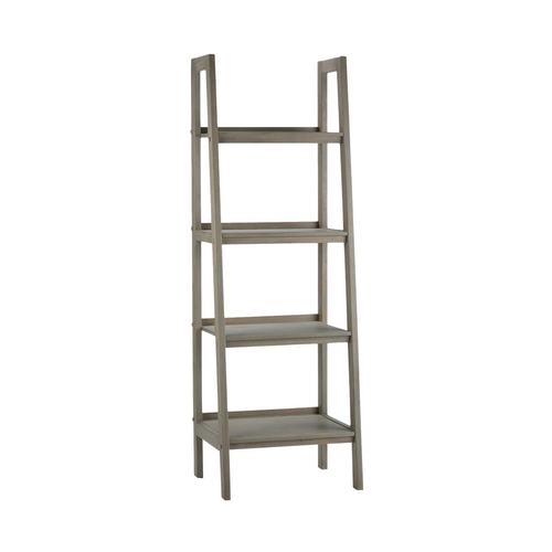 Simpli Home - Sawhorse Modern Industrial Solid Hardwood 4-Shelf Bookcase - Distressed Gray was $269.99 now $188.99 (30.0% off)