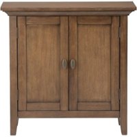 Simpli Home - Redmond SOLID WOOD 32 inch Wide Transitional Low Storage Cabinet in - Rustic Natural Aged Brown - Front_Zoom