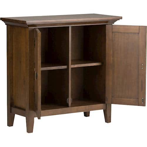 Alt View 12. Simpli Home - Redmond SOLID WOOD 32 inch Wide Transitional Low Storage Cabinet in Rustic Natural Aged Brown - Rustic Natural Aged Brown.