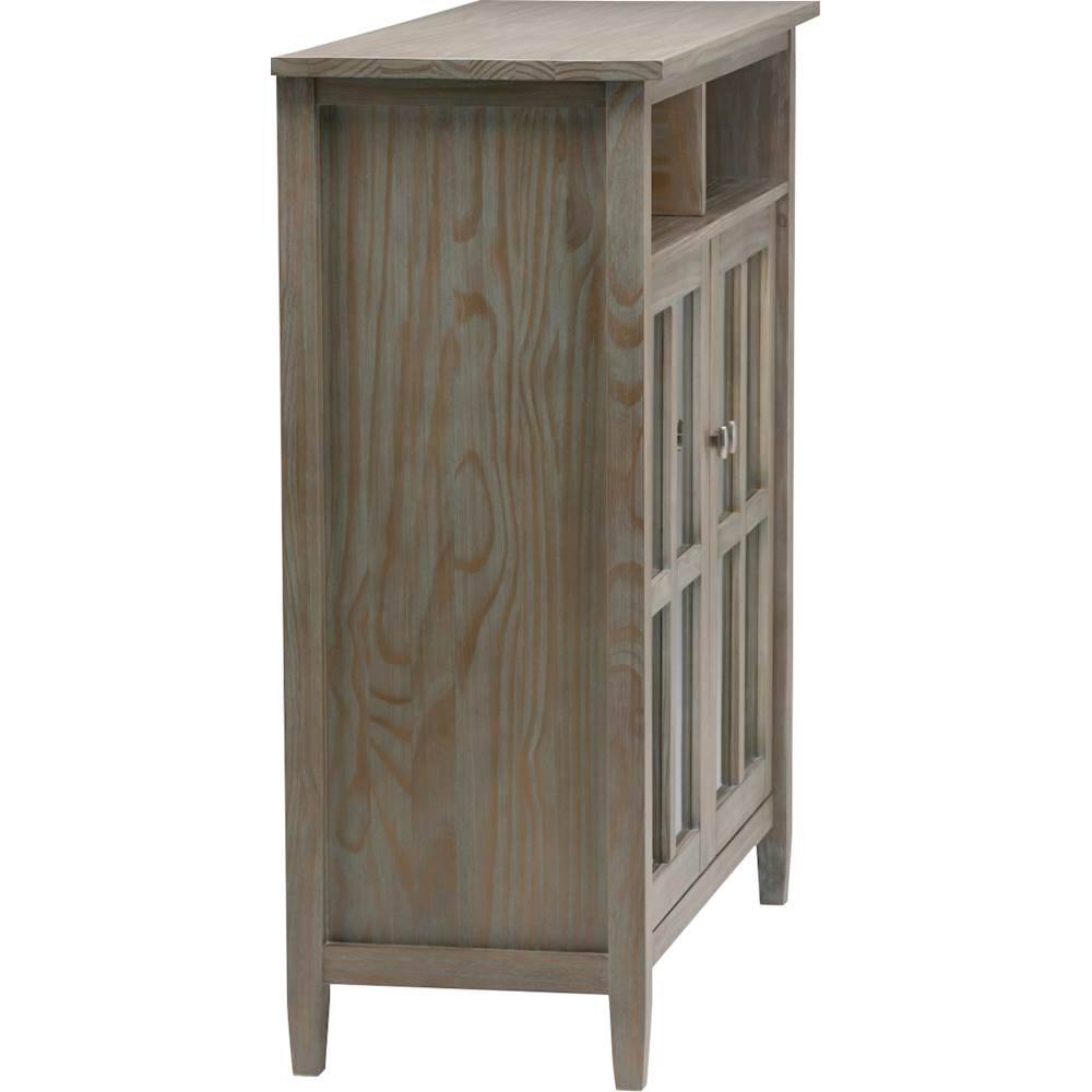 Simpli Home Warm Shaker Rustic Medium Media Storage Cabinet Distressed Gray 840469016156 Best Buy