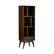 Front. Simpli Home - Draper Mid-Century Modern Solid Hardwood 6-Shelf 1-Drawer Bookcase - Medium Auburn Brown.