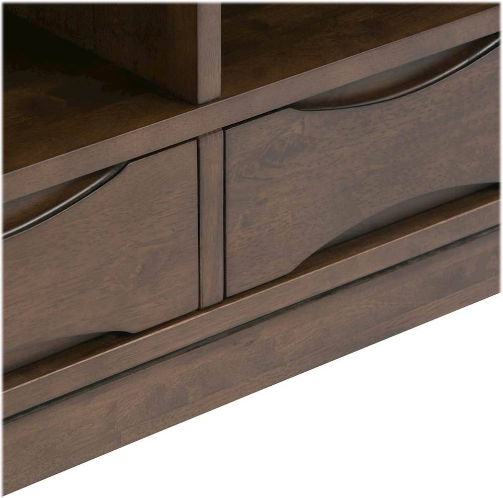 Alt View 13. Simpli Home - Harper Mid Century Modern Cube Storage Bookcase With Drawers - Walnut Brown.