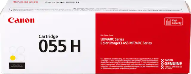 Front. Canon - 055 H XL High-Yield Toner Cartridge - Yellow.