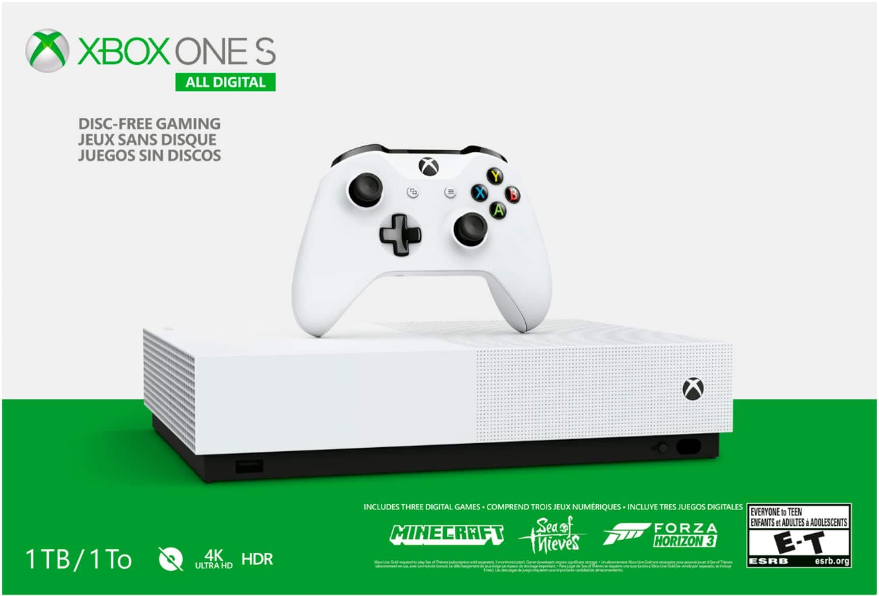 Microsoft Xbox One S White All Digital 1TB Console Box Only ~ Read