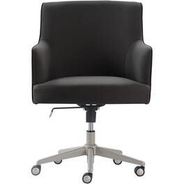 Finch - Home Office Chair in Modern Design with Cushioned Seat Stainless Steel Base Swivel & Tilt Adjustable Height Twill Fabric - Gray