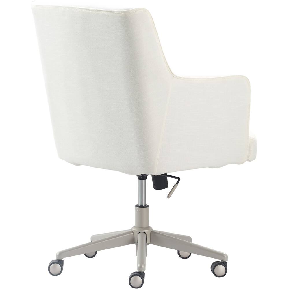 Alt View 11. Finch - Home Office Chair in Modern Design with Cushioned Seat Stainless Steel Base Swivel & Tilt Adjustable Height Twill Fabric - Gray/Ivory.