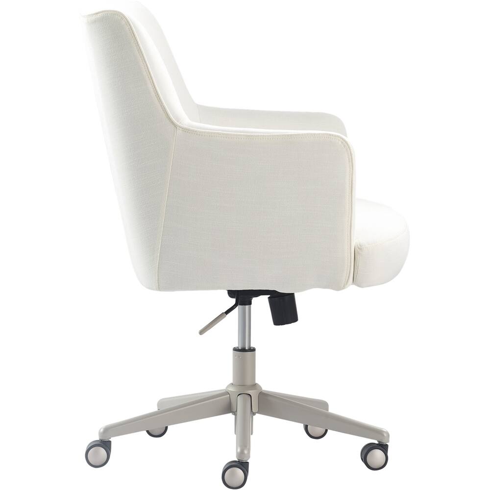 Alt View 13. Finch - Home Office Chair in Modern Design with Cushioned Seat Stainless Steel Base Swivel & Tilt Adjustable Height Twill Fabric - Gray/Ivory.