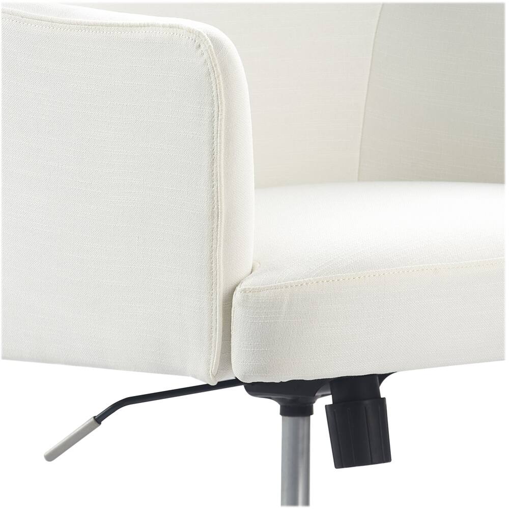 Alt View 14. Finch - Home Office Chair in Modern Design with Cushioned Seat Stainless Steel Base Swivel & Tilt Adjustable Height Twill Fabric - Gray/Ivory.