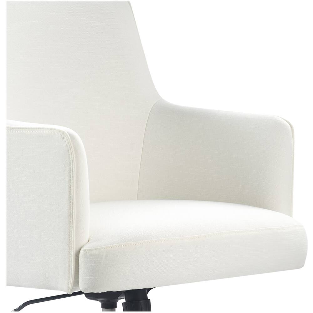 Alt View 16. Finch - Home Office Chair in Modern Design with Cushioned Seat Stainless Steel Base Swivel & Tilt Adjustable Height Twill Fabric - Gray/Ivory.