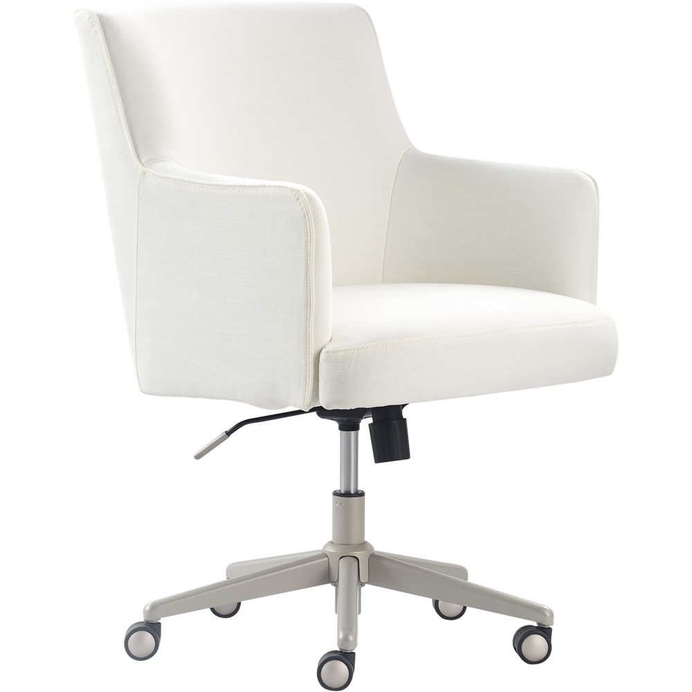 Left View: Finch - Belmont Modern Twill Home Office Chair - Gray/Ivory