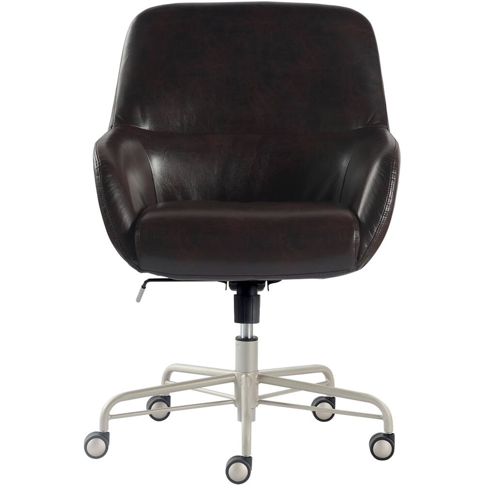 Front. Finch - Forester Modern Bonded Leather Executive Chair - Silver/Dark Brown.