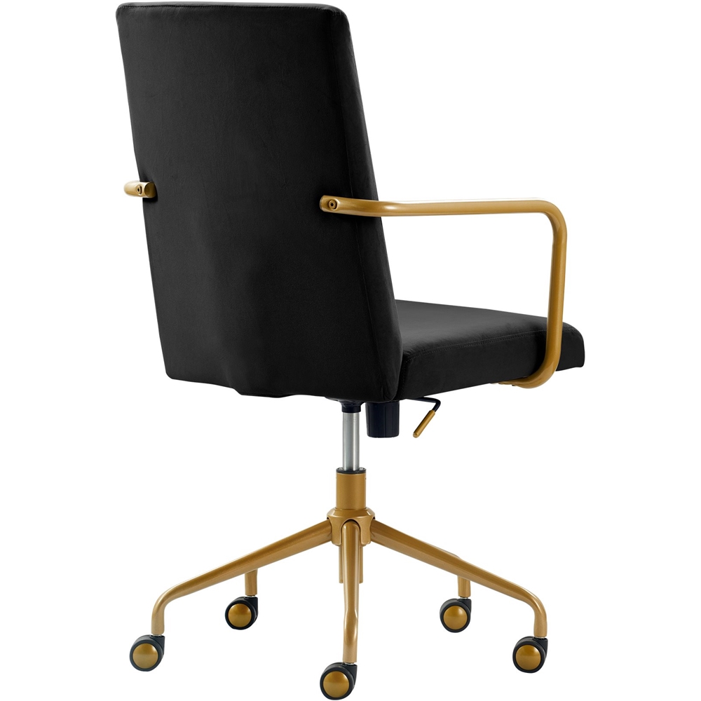 Alt View 11. Elle Decor - Giselle Mid-Century Modern Fabric Executive Chair - Gold/Velvet Blue.