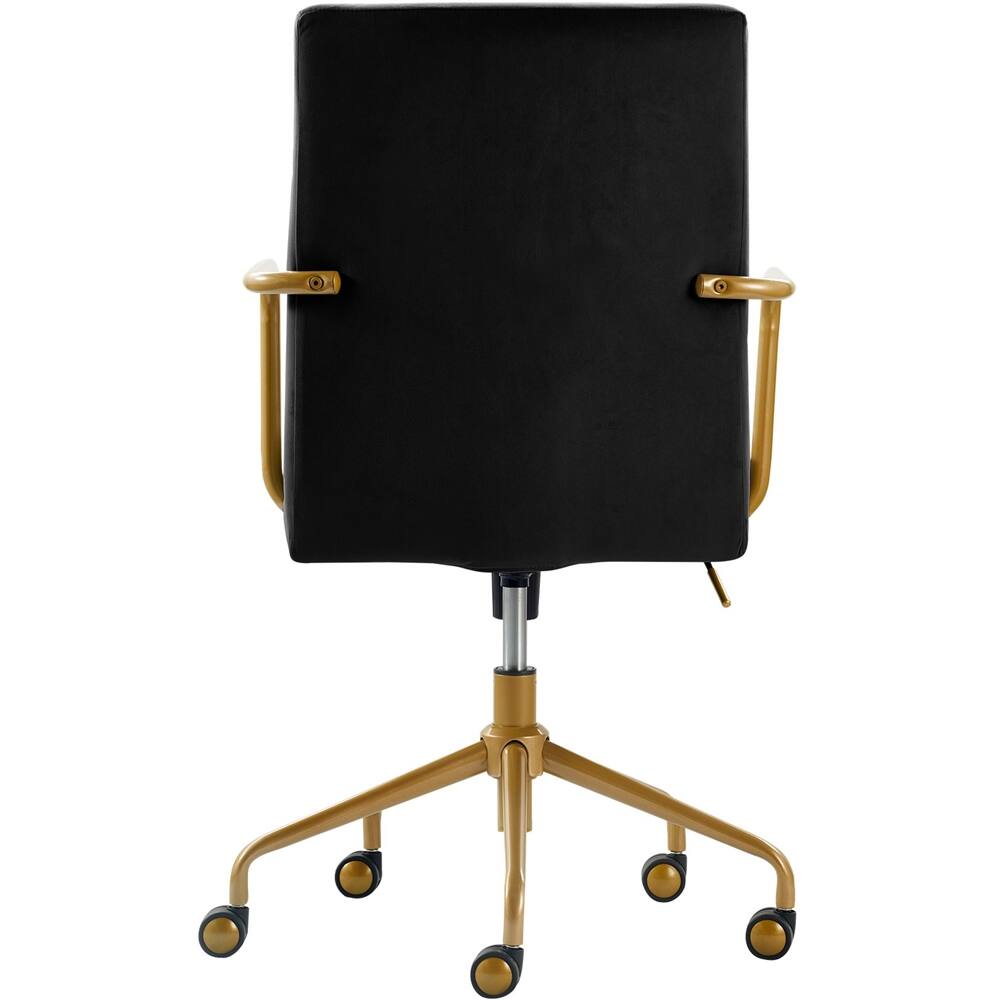 Alt View 12. Elle Decor - Giselle Mid-Century Modern Fabric Executive Chair - Gold/Velvet Blue.
