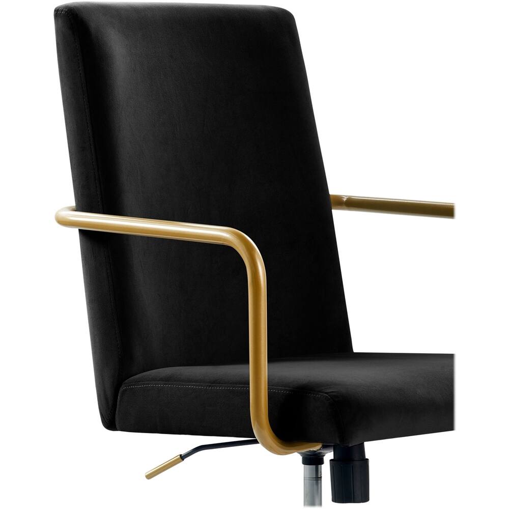 Alt View 14. Elle Decor - Giselle Mid-Century Modern Fabric Executive Chair - Gold/Velvet Blue.