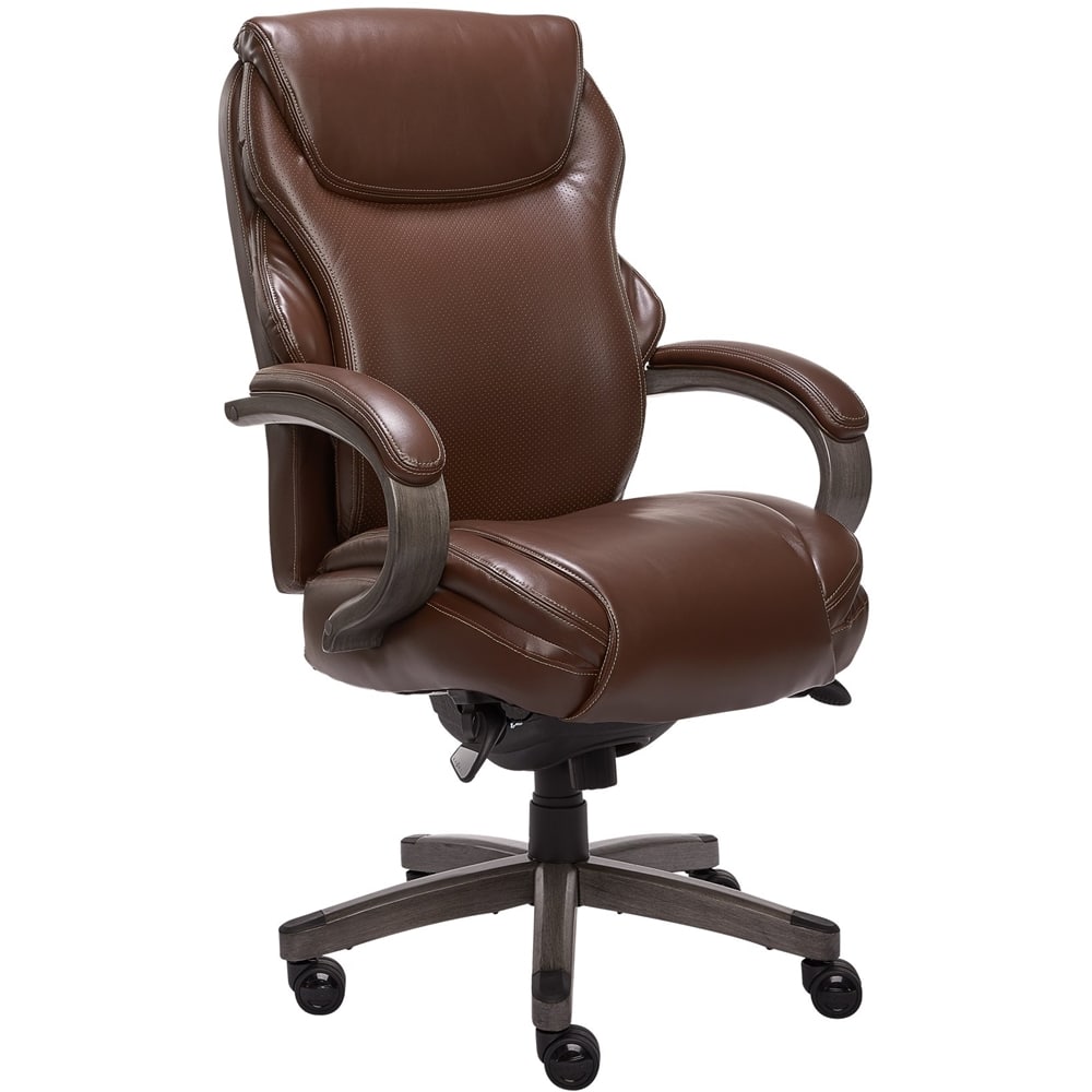 Left. La-Z-Boy - Premium Hyland Executive Office Chair - Gray/Brown.