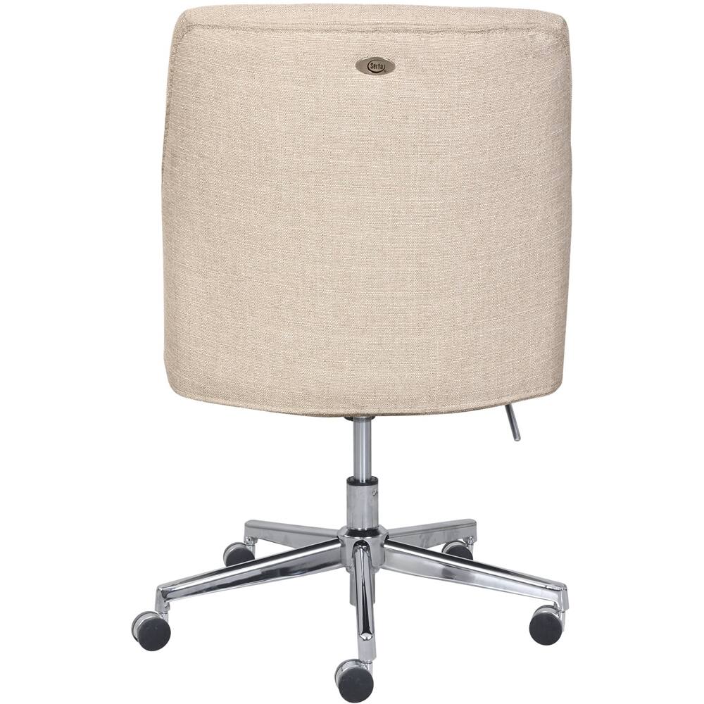 Alt View 11. Serta - Leighton Modern Twill Fabric Home Office Chair - Chrome/Light Beige.