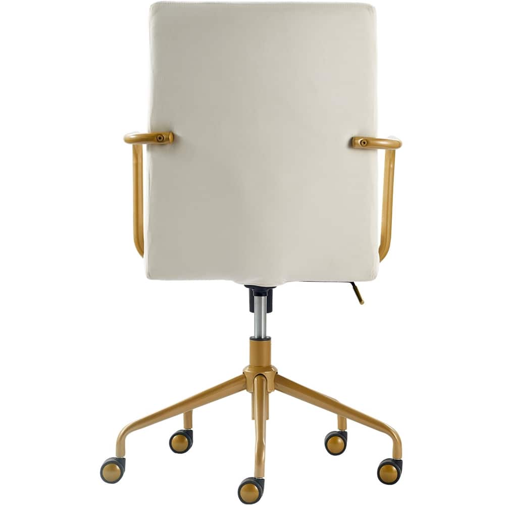 Alt View 12. Elle Decor - Giselle Mid-Century Modern Fabric Executive Chair - Gold/Velvet Cream.