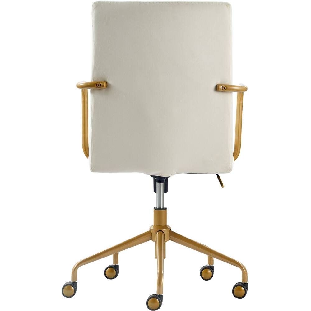 Alt View 12. Elle Decor - Giselle Mid-Century Modern Fabric Executive Chair - Gold/Velvet Cream.