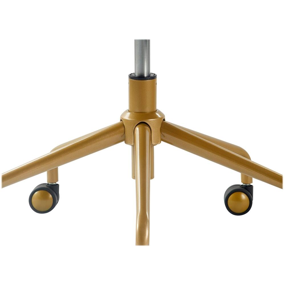 Alt View 17. Elle Decor - Giselle Mid-Century Modern Fabric Executive Chair - Gold/Velvet Cream.