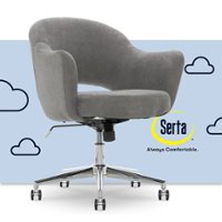 Serta - Valetta Fabric Home Office Chair - Gray/Chrome - Front_Zoom