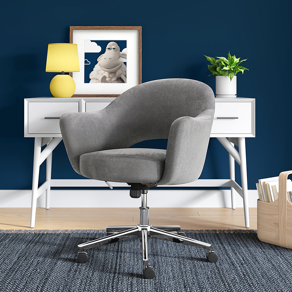 Serta - Valetta Fabric Home Office Chair - Gray/Chrome