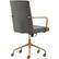 Alt View 11. Elle Decor - Giselle Mid-Century Modern Fabric Executive Chair - Gold/Light Gray Velvet.