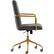 Alt View 13. Elle Decor - Giselle Mid-Century Modern Fabric Executive Chair - Gold/Light Gray Velvet.