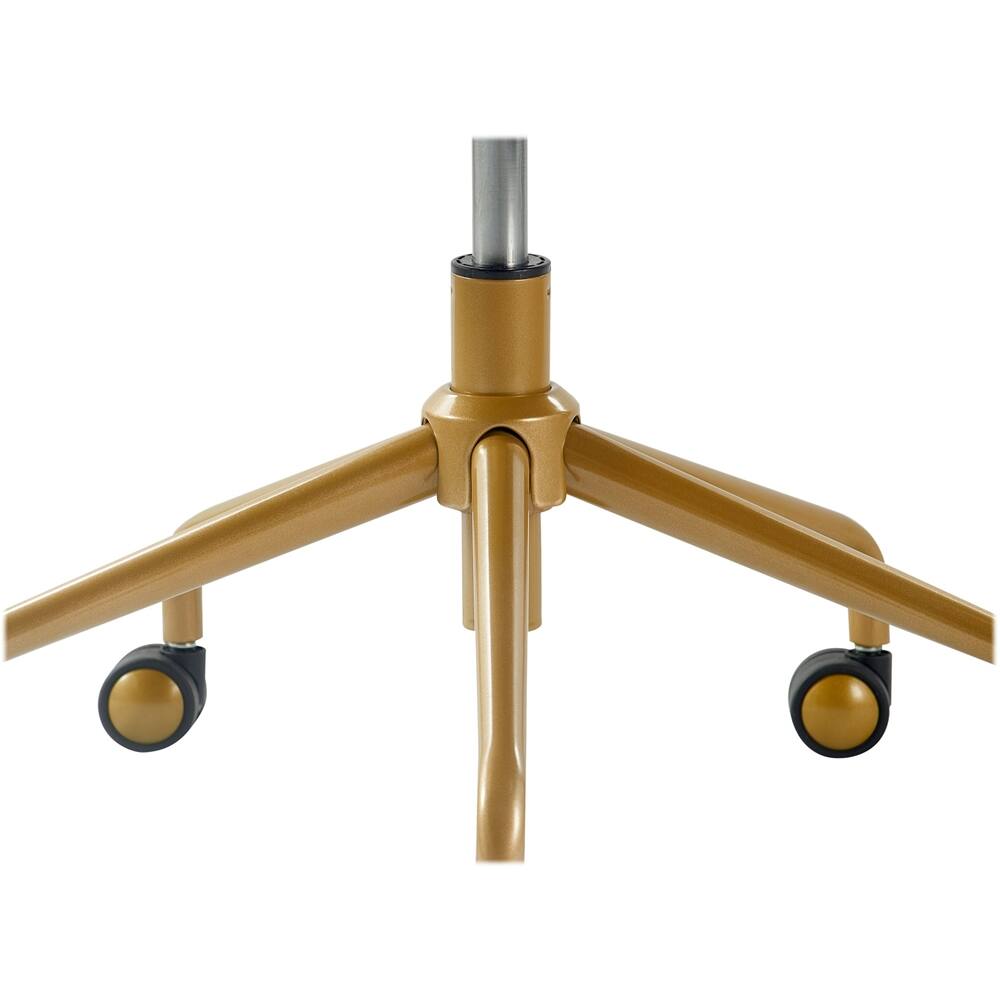 Alt View 17. Elle Decor - Giselle Mid-Century Modern Fabric Executive Chair - Gold/Light Gray Velvet.