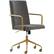 Left. Elle Decor - Giselle Mid-Century Modern Fabric Executive Chair - Gold/Light Gray Velvet.
