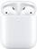Front. Apple - Geek Squad Certified Refurbished AirPods with Wireless Charging Case - White.