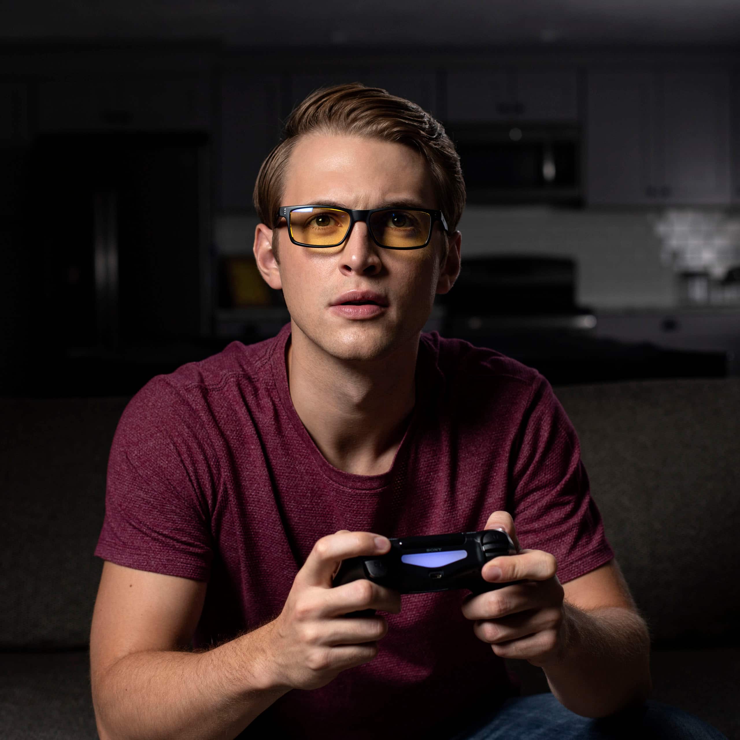 Alt View 17. GUNNAR - Blue Light Gaming & Computer Glasses - Vertex - Onyx.