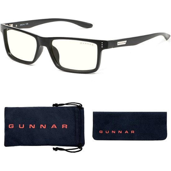 Front Zoom. GUNNAR Gaming & Computer Glasses - Vertex, Onyx, Clear Tint, GUNNAR-Focus - Onyx - Clear.