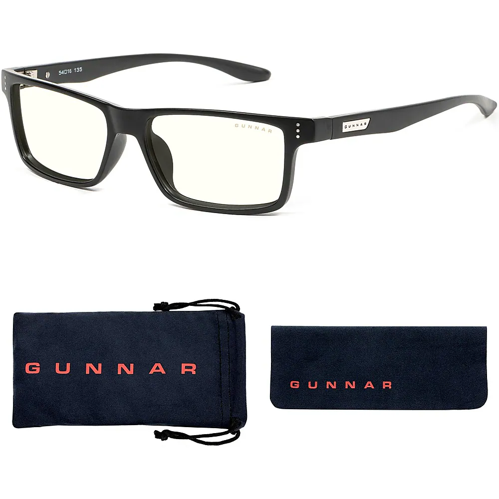Front. GUNNAR - Blue Light Gaming & Computer Glasses - Vertex - Onyx.