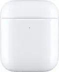 Front. Apple - Geek Squad Certified Refurbished AirPods Wireless Charging Case - White.