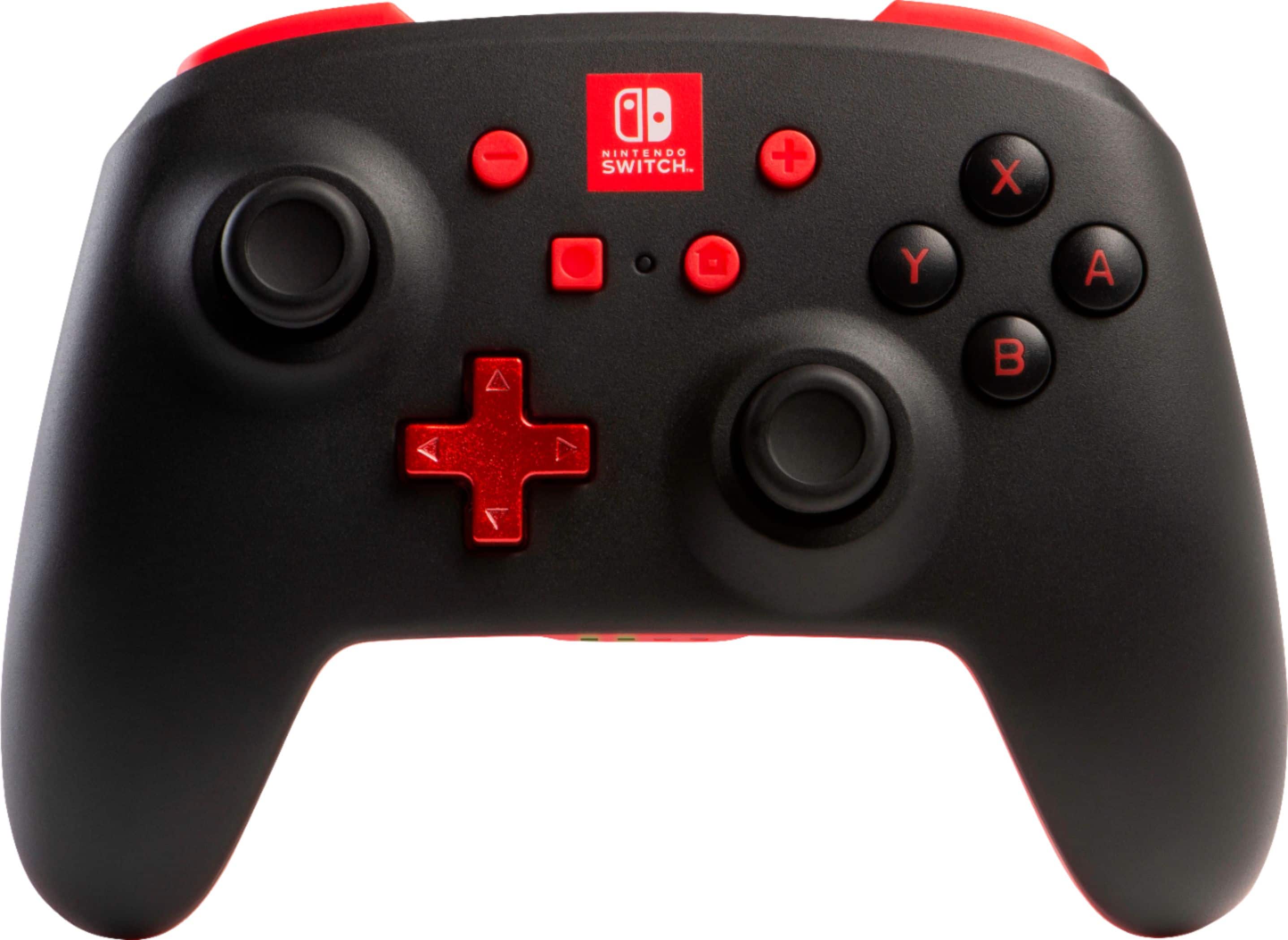 Front. PowerA - Enhanced Wireless Controller for Nintendo Switch - Black.