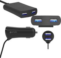 iSimple - 4 Device Vehicle Charger - Black - Front_Zoom