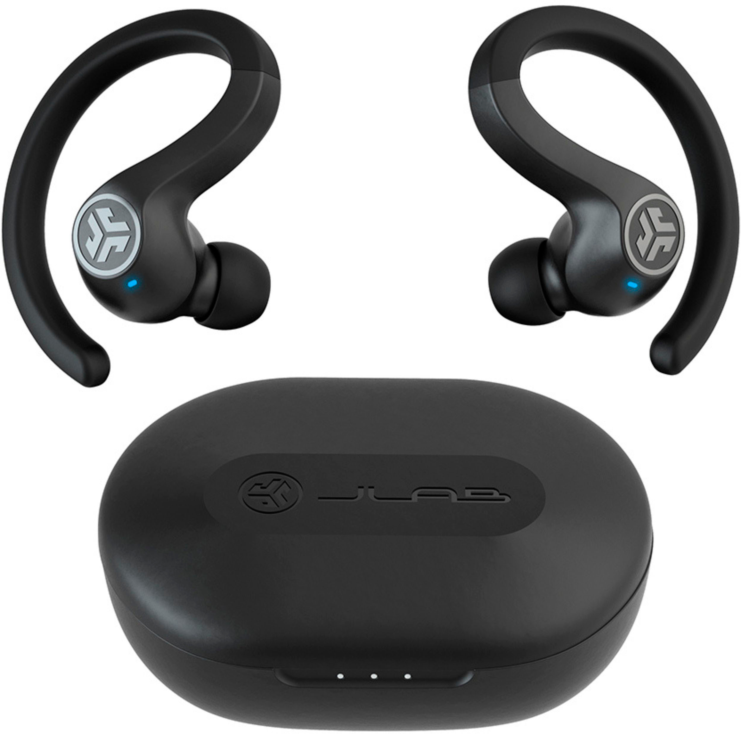 Left View: JLab - JBuds Air Sport True Wireless In-Ear Headphones - Black