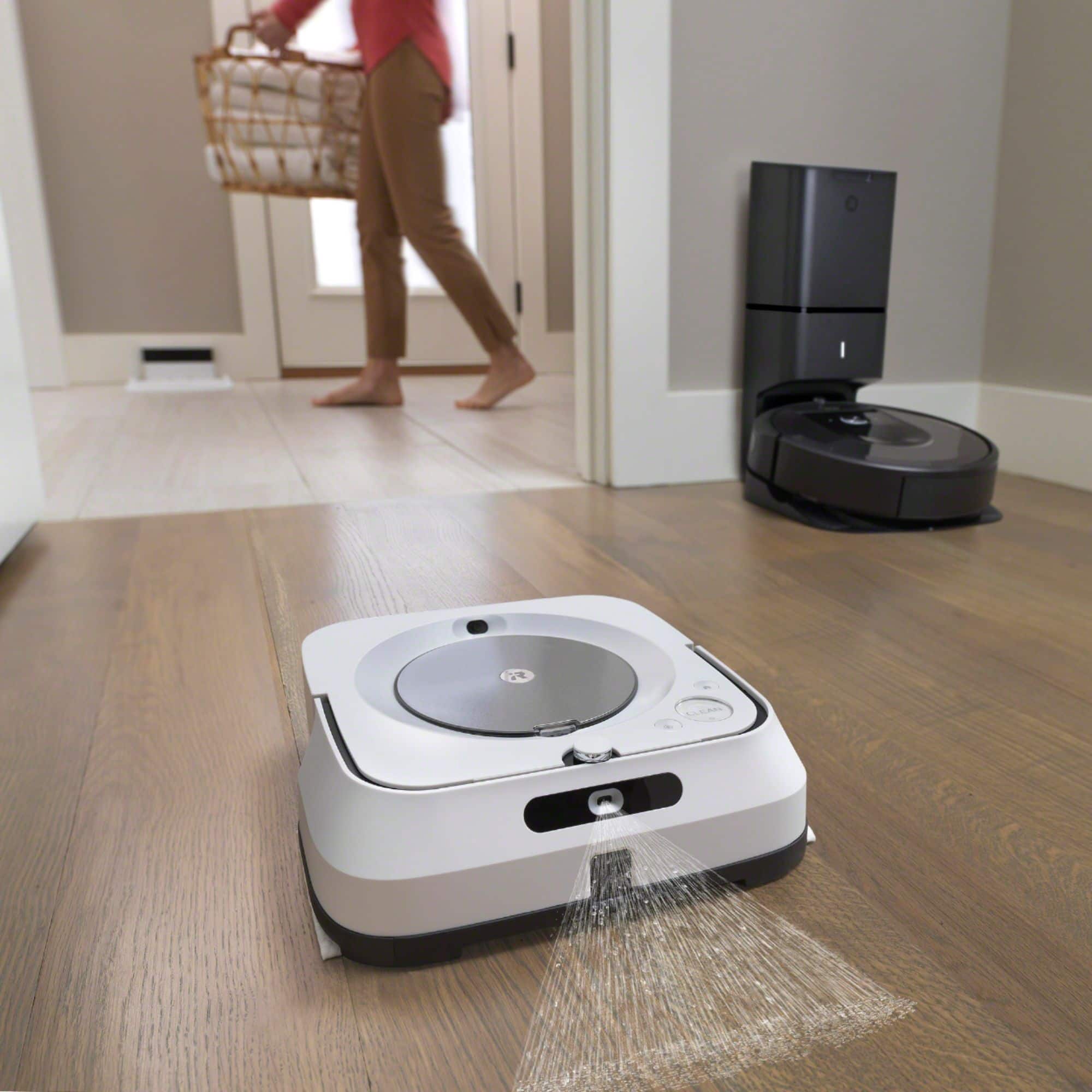 Alt View 24. iRobot - Braava jet m6 Wi-Fi Connected Robot Mop - White.