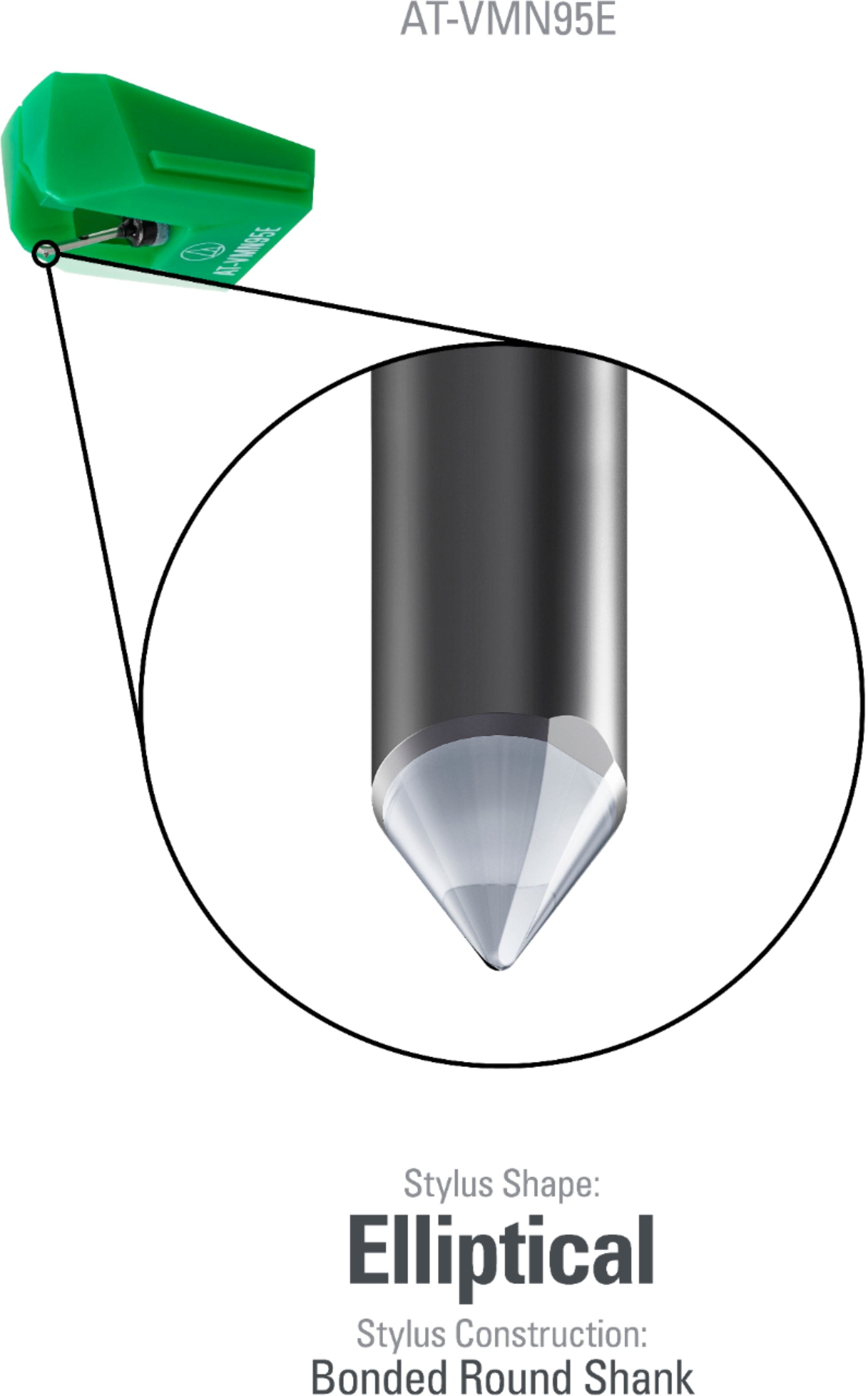 Alt View 11. Audio-Technica - Replacement Stylus for AT-VM95 Phonograph Cartridges - Green.