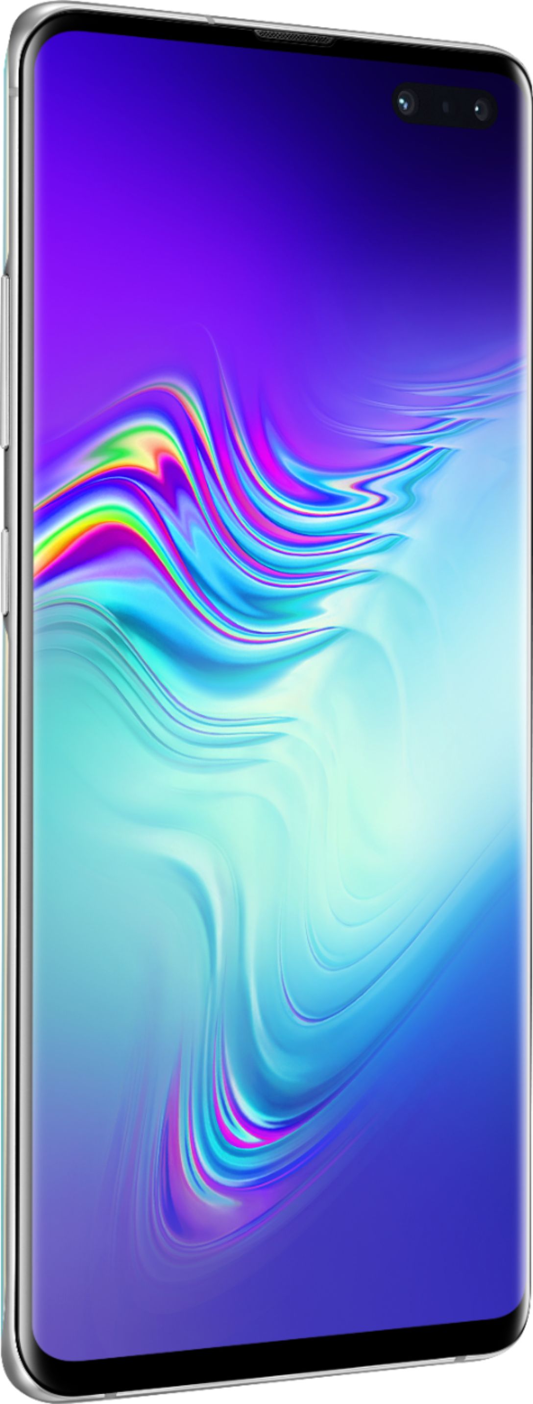 Angle View: Verizon Samsung Galaxy S10 5G 256GB, Crown Silver - Upgrade Only