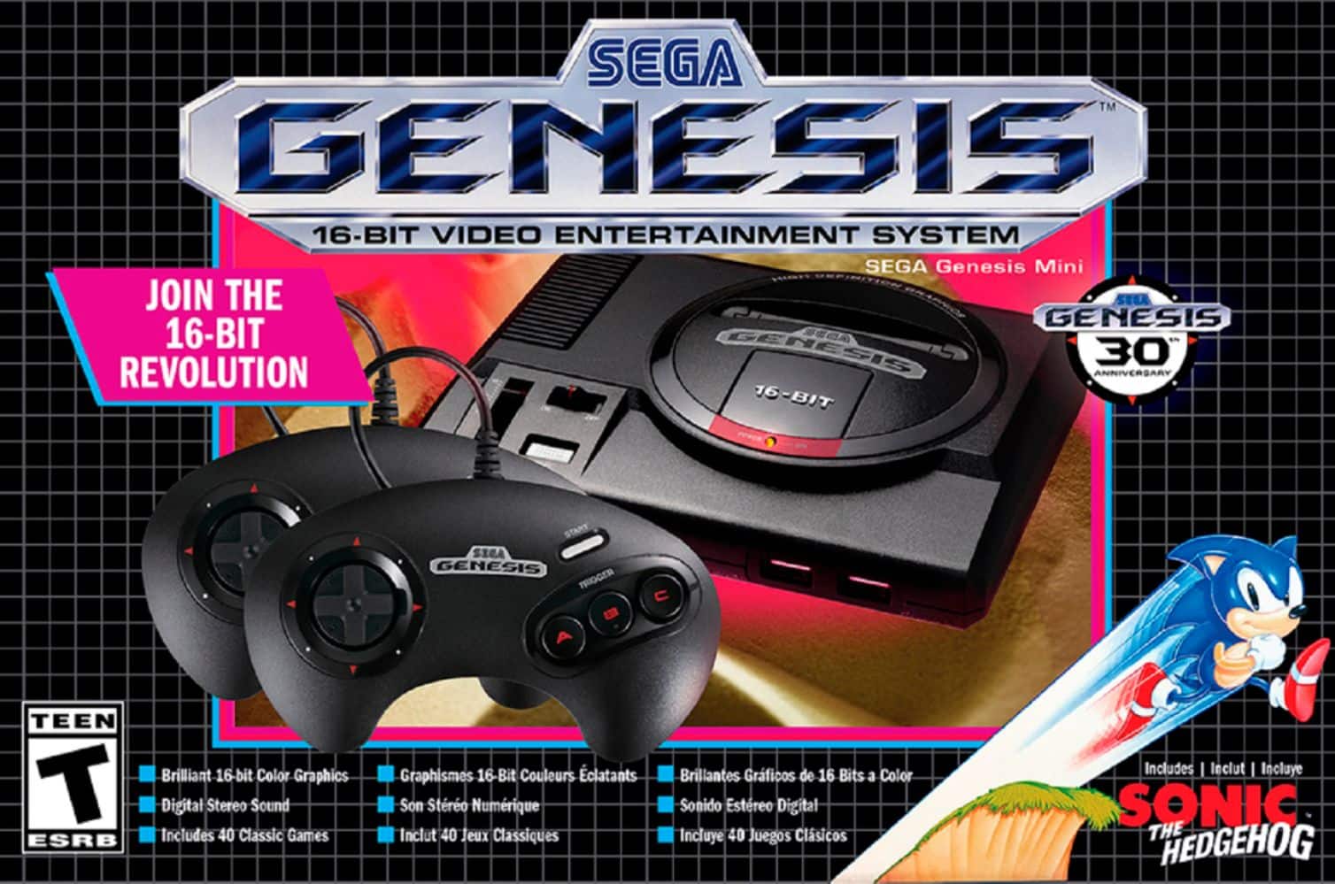 Front. SEGA - Genesis Mini Console.